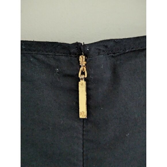 Lauren Ralph Lauren Embroidered Black Shift Dress Size 6 - Picture 8 of 10